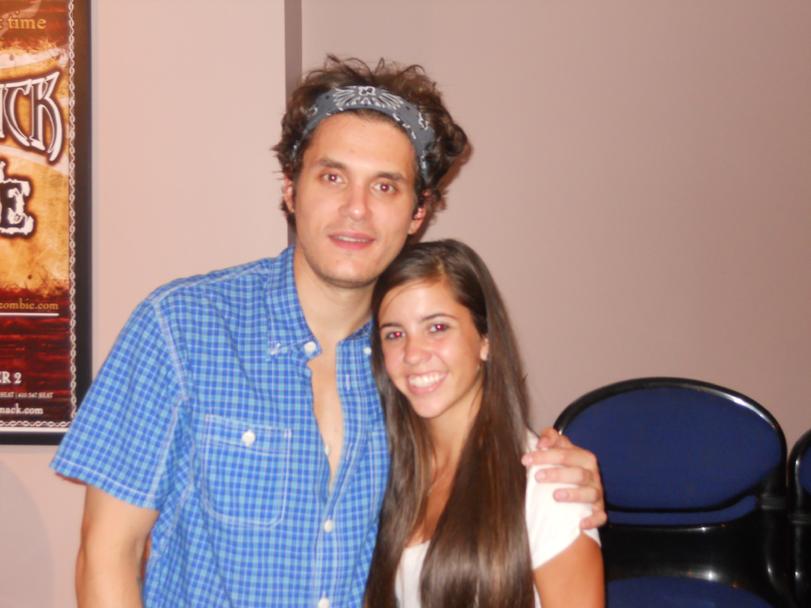 Paige Callahan and John Mayer backstage after the Show